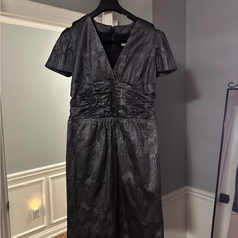 Burberry Metallic Black Midi Dress